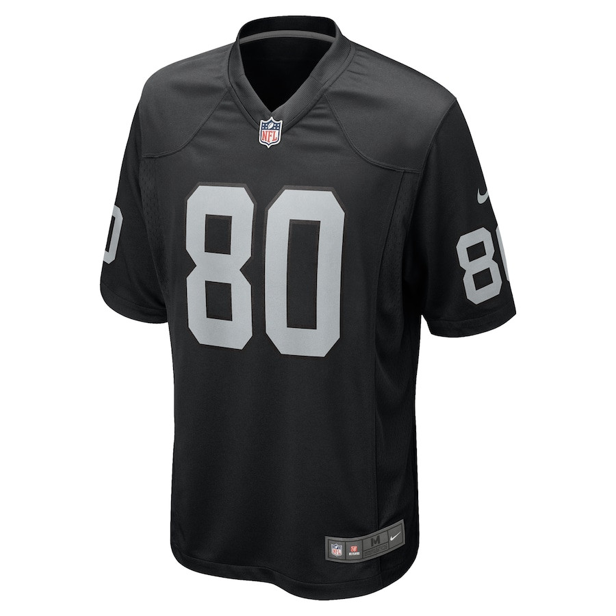Jeff Foreman 80 Las Vegas Raiders Team Game Black NFL Jersey Men's