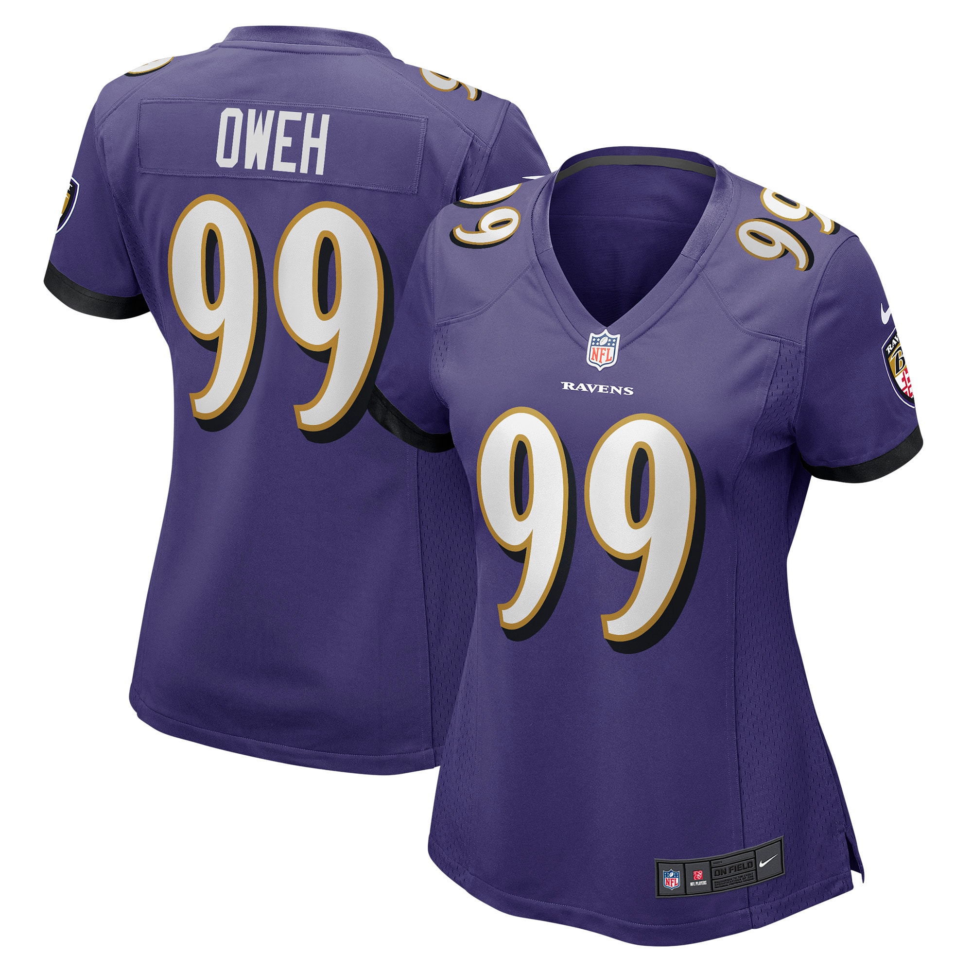 Baltimore Ravens Odafe Oweh Purple Game NFL Jersey Women's