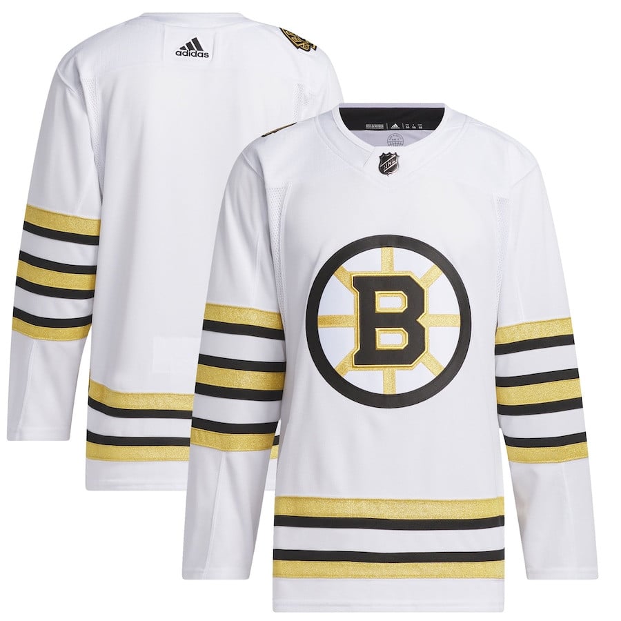 Boston Bruins 100th Anniversary Primegreen White NHL Jersey Men's