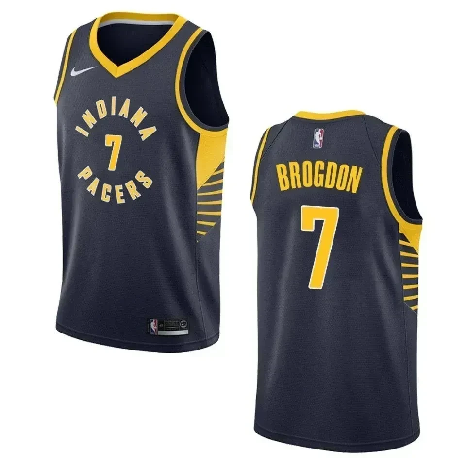 Indiana Pacers 7 Malcolm Brogdon Icon Swingman Navy NBA Jersey Men's