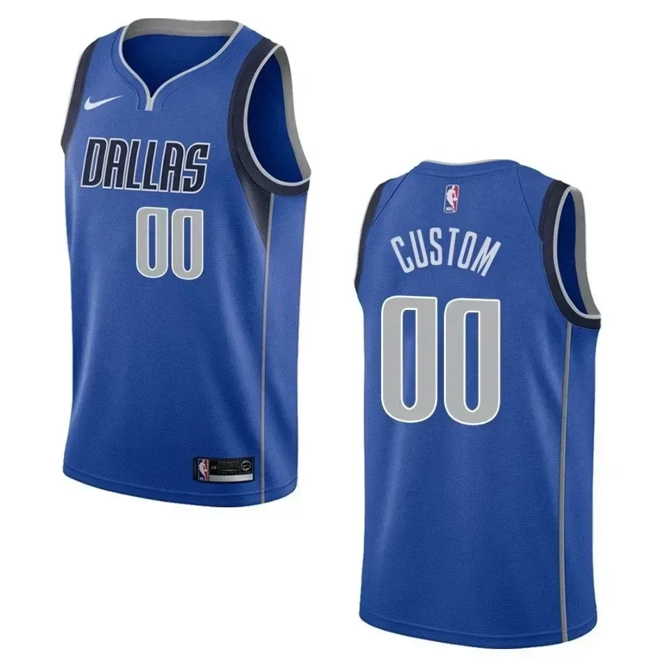Dallas Mavericks 00 Custom Icon Swingman Blue NBA Jersey Men's