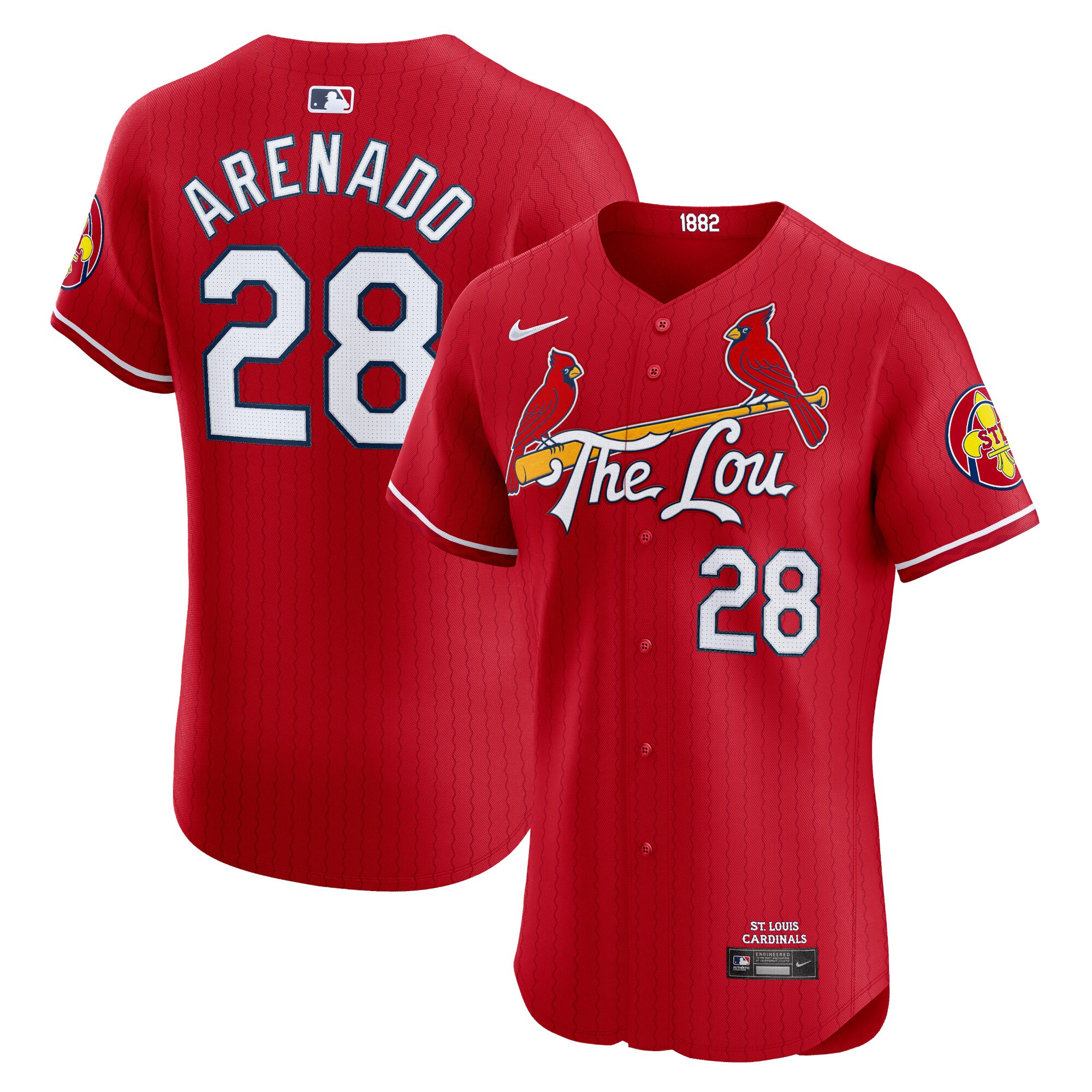 St. Louis Cardinals Nolan Arenado Red 2024 City Connect Elite Player MLB Jersey Men's