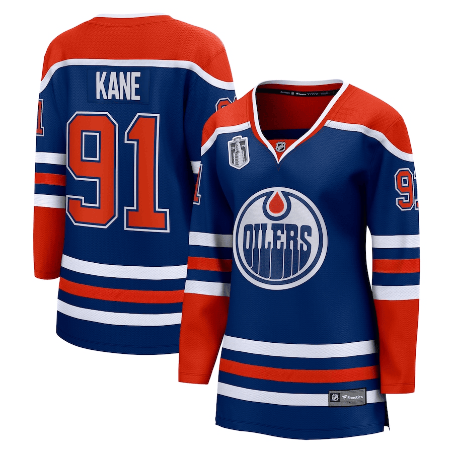Evander Kane Edmonton Oilers 2024 Stanley Cup Final Home Breakaway Player Royal, Women NHL Jersey Women's