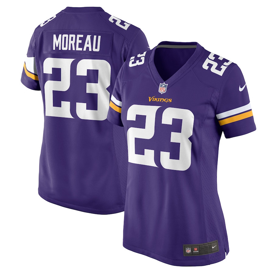 Fabian Moreau 23 Minnesota Vikings Game Purple NFL Jersey Women's