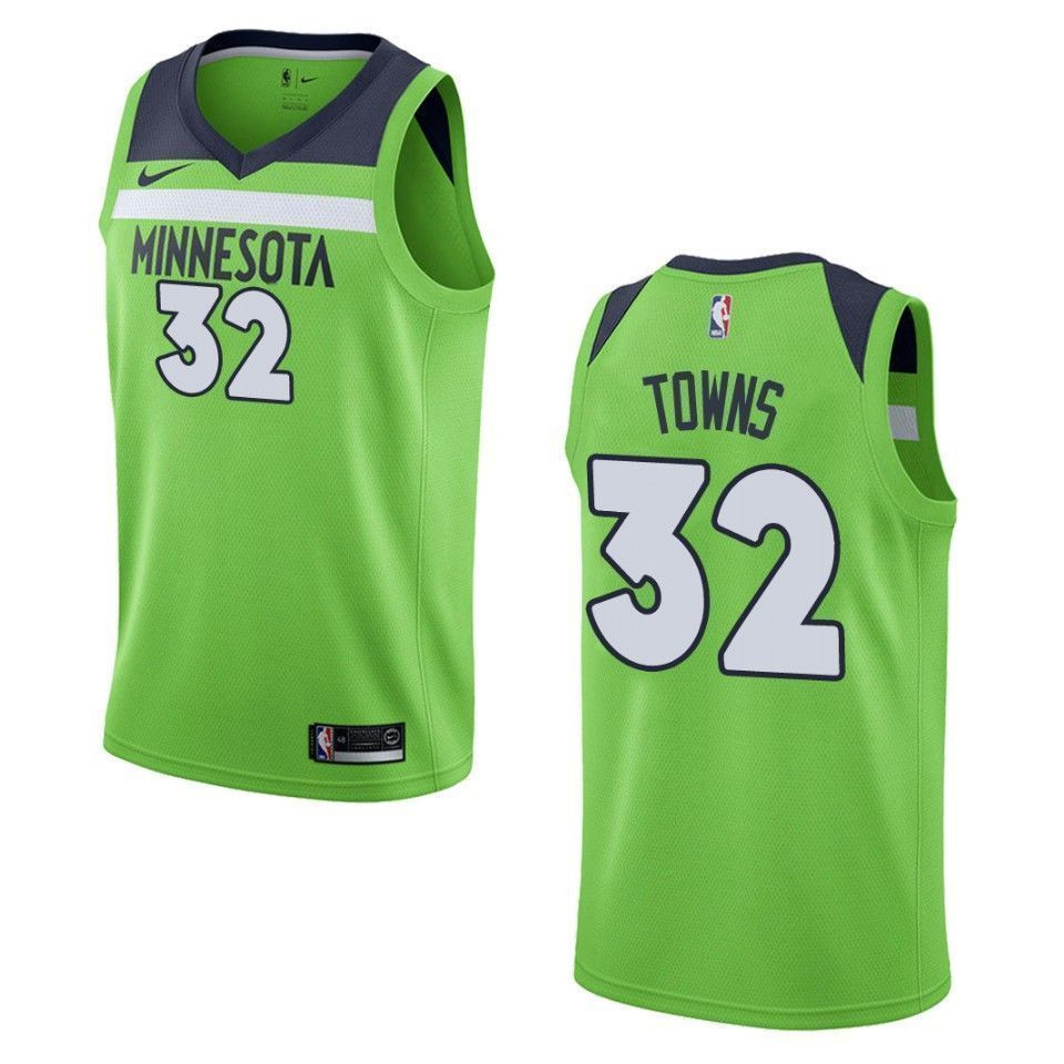 Minnesota Timberwolves 32 Karl-anthony Towns Statement Swingman Green NBA Jersey Men's