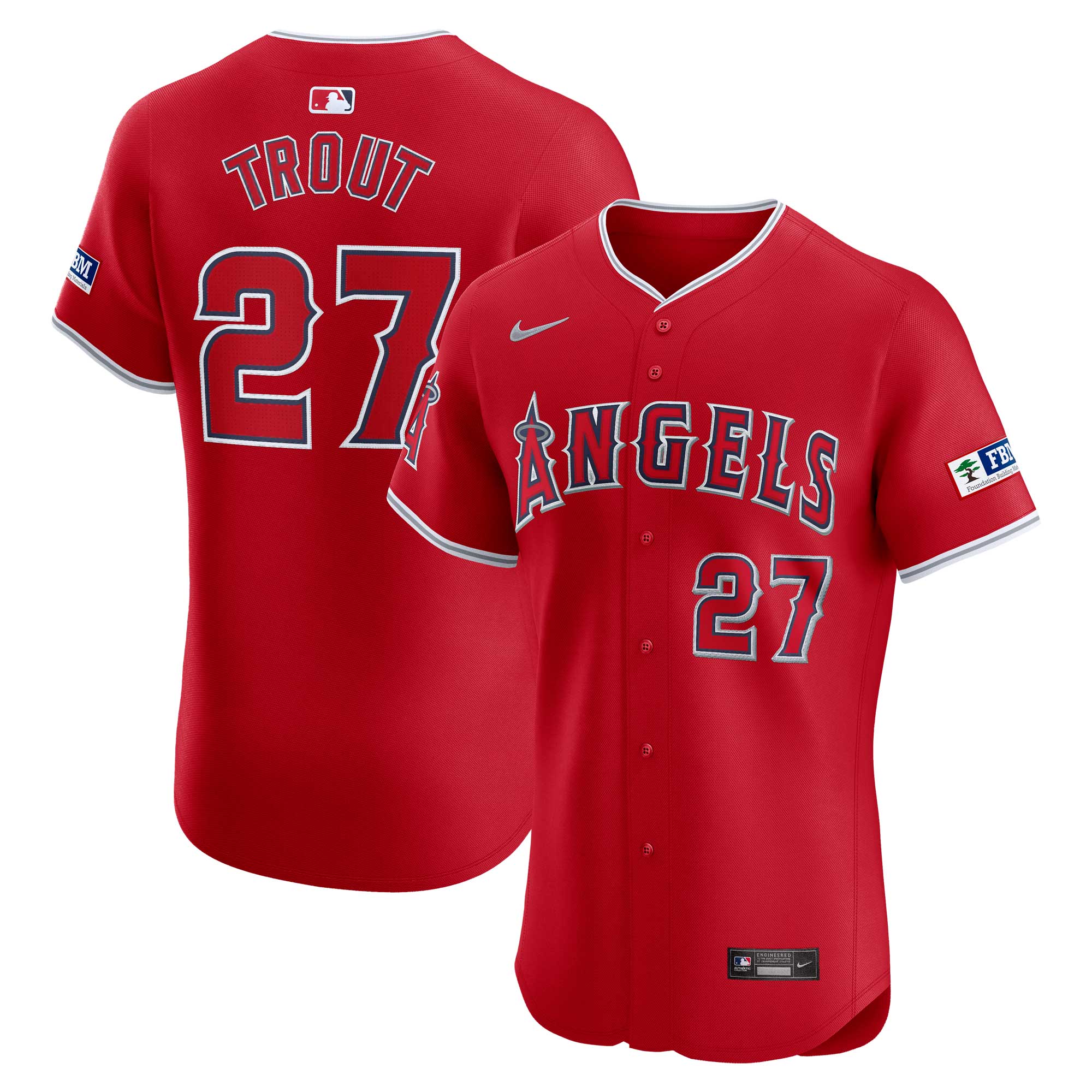Los Angeles Angels Mike Trout Red Alternate Elite Player MLB Jersey Men's