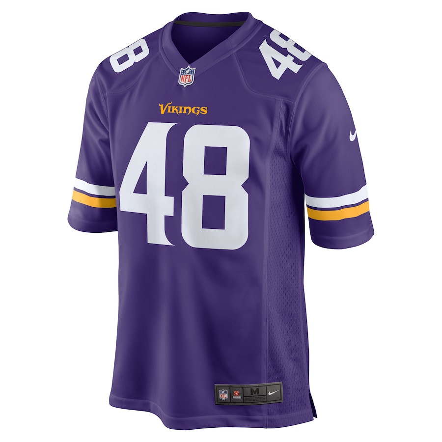 Quincy Roche 48 Minnesota Vikings Team Game Purple NFL Jersey Men's