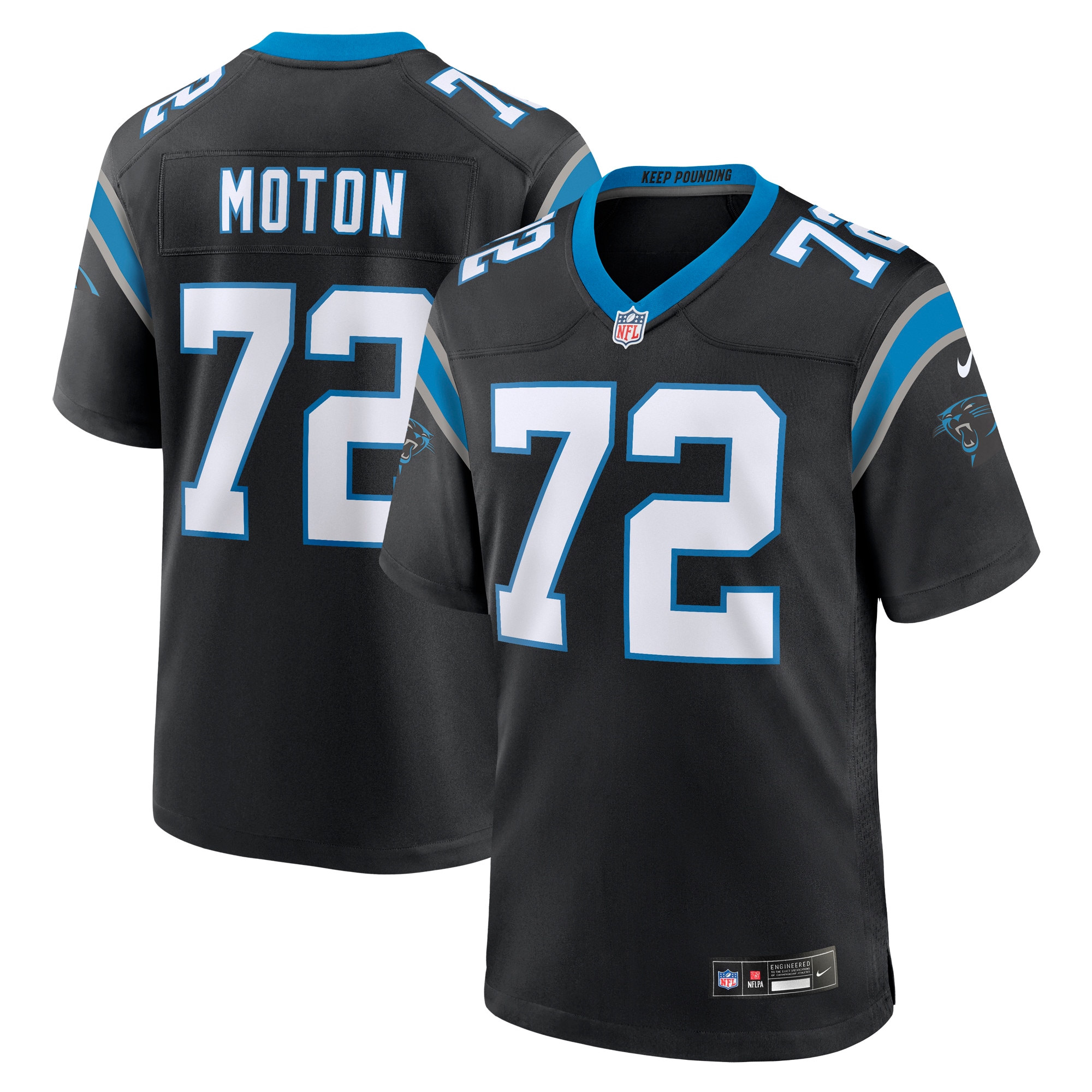 Carolina Panthers Taylor Moton Black Team Game NFL Jersey Men's