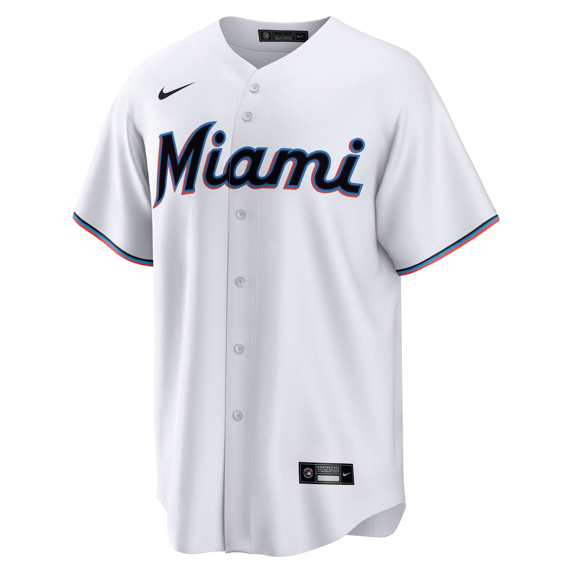 Miami Marlins White Home Blank MLB Jersey Men's