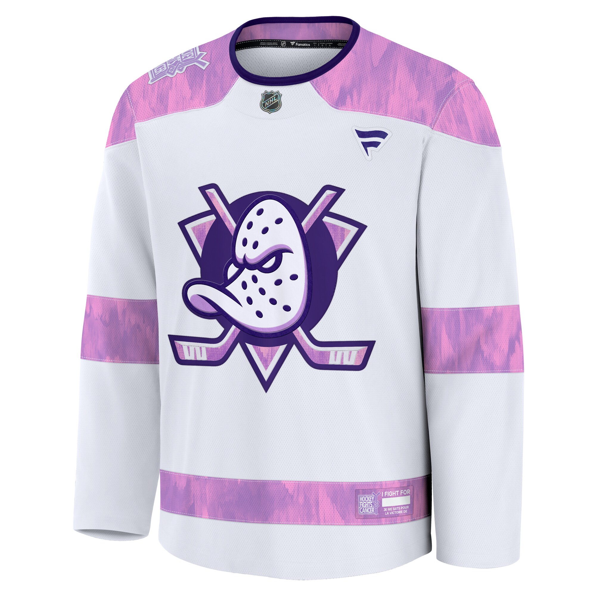 Anaheim Ducks White 2024 Fights Cancer Practice NHL Jersey Men's