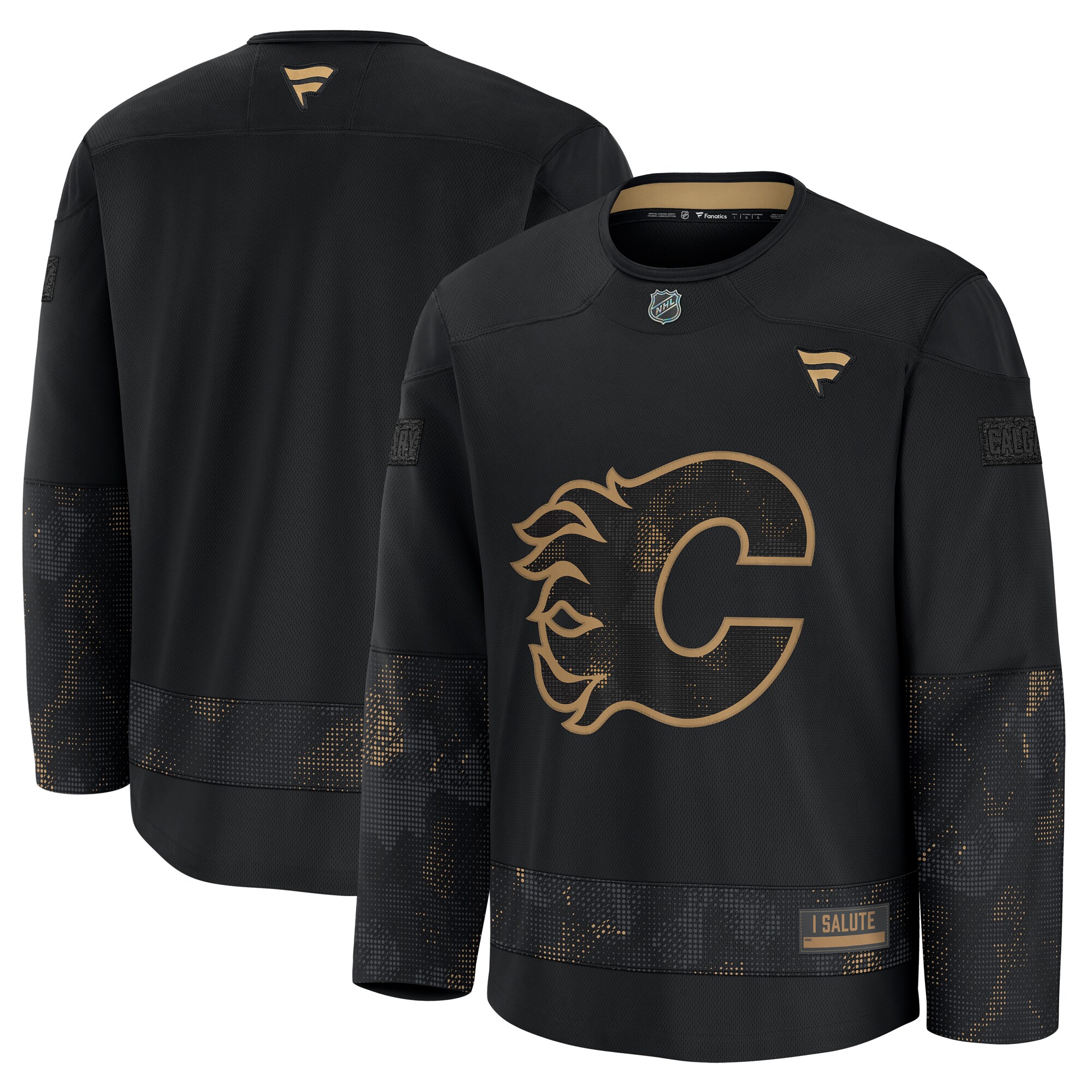 Calgary Flames Black 2024 Military Appreciation Practice NHL Jersey Men's