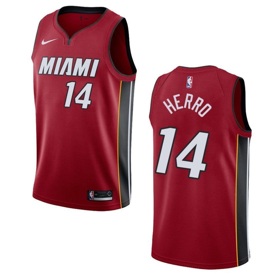Miami Heat 14 Tyler Herro Statement Swingman Red NBA Jersey Men's