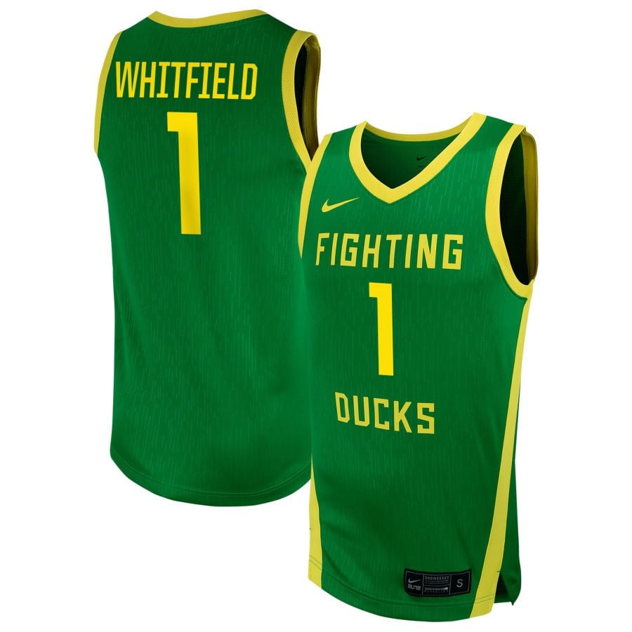 Alexis Whitfield 1 Oregon Duck Unisex NIL Green NCAA Jersey Unisex