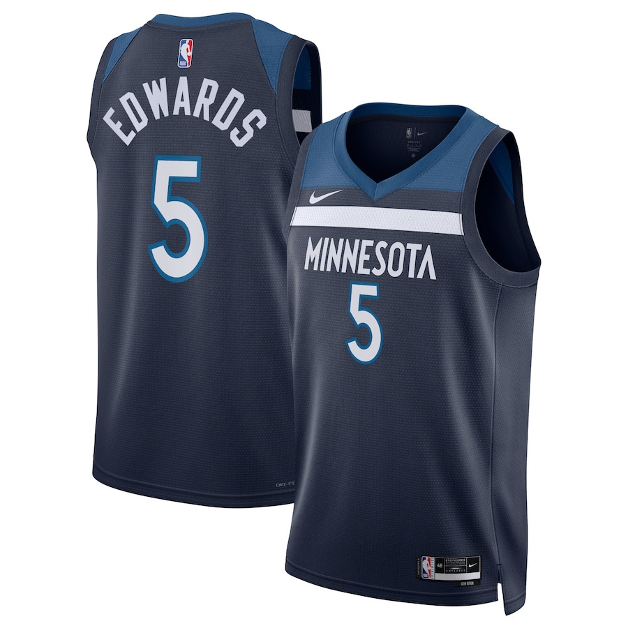 Anthony Edwards 5 Minnesota Timberwolves Unisex Swingman Icon Edition Navy NBA Jersey Unisex