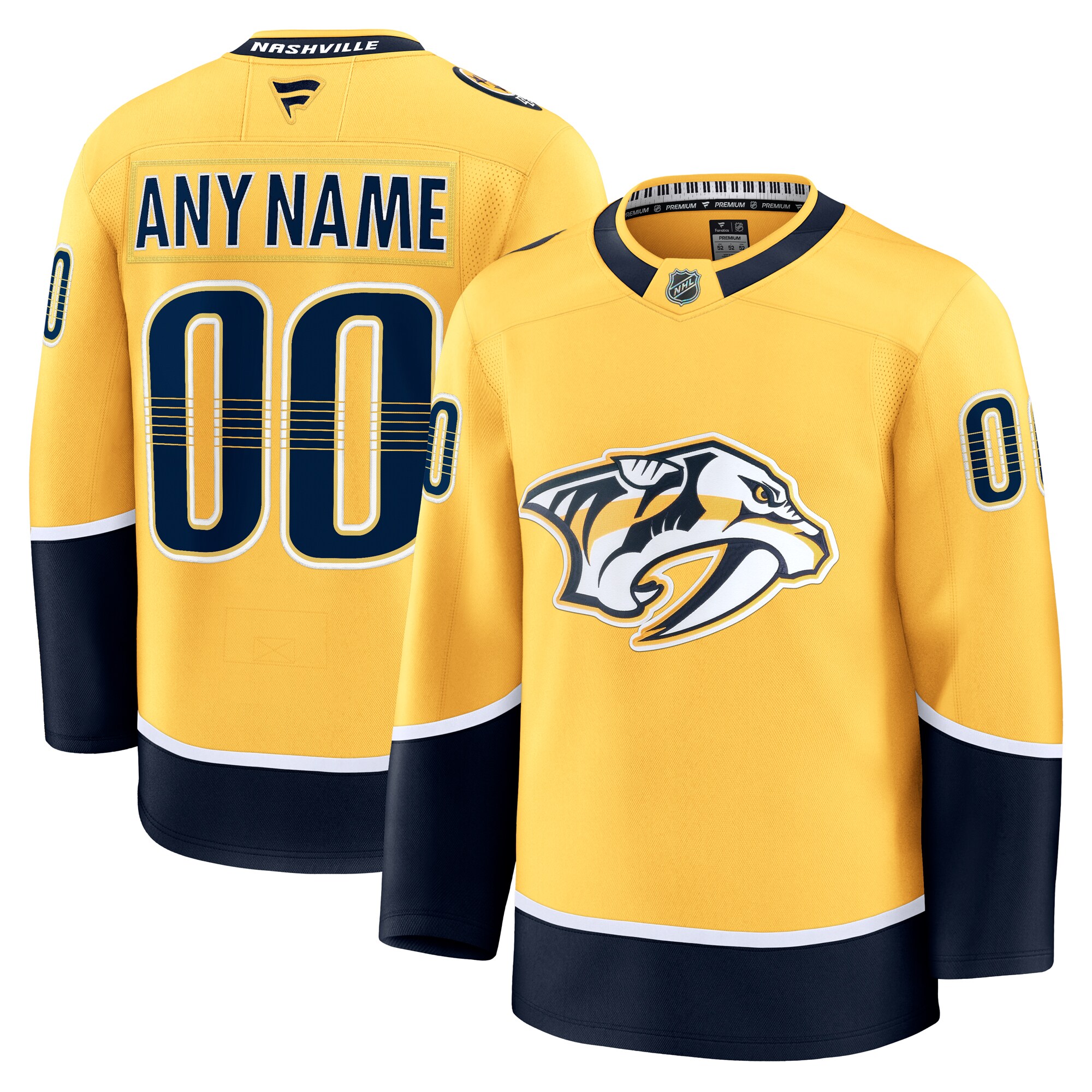 Nashville Predators Gold Home Premium Custom NHL Jersey Men's