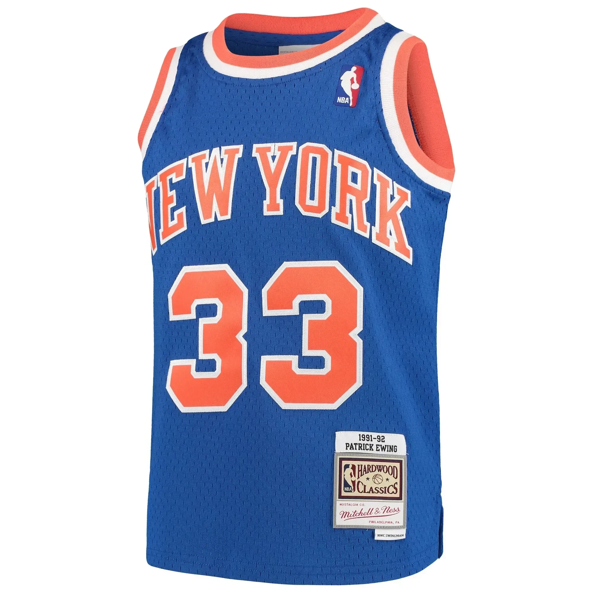 Patrick Ewing New York Knicks Mitchell&Nes Hardwood Classics Swingman Throwback Blue NBA Jersey Youth
