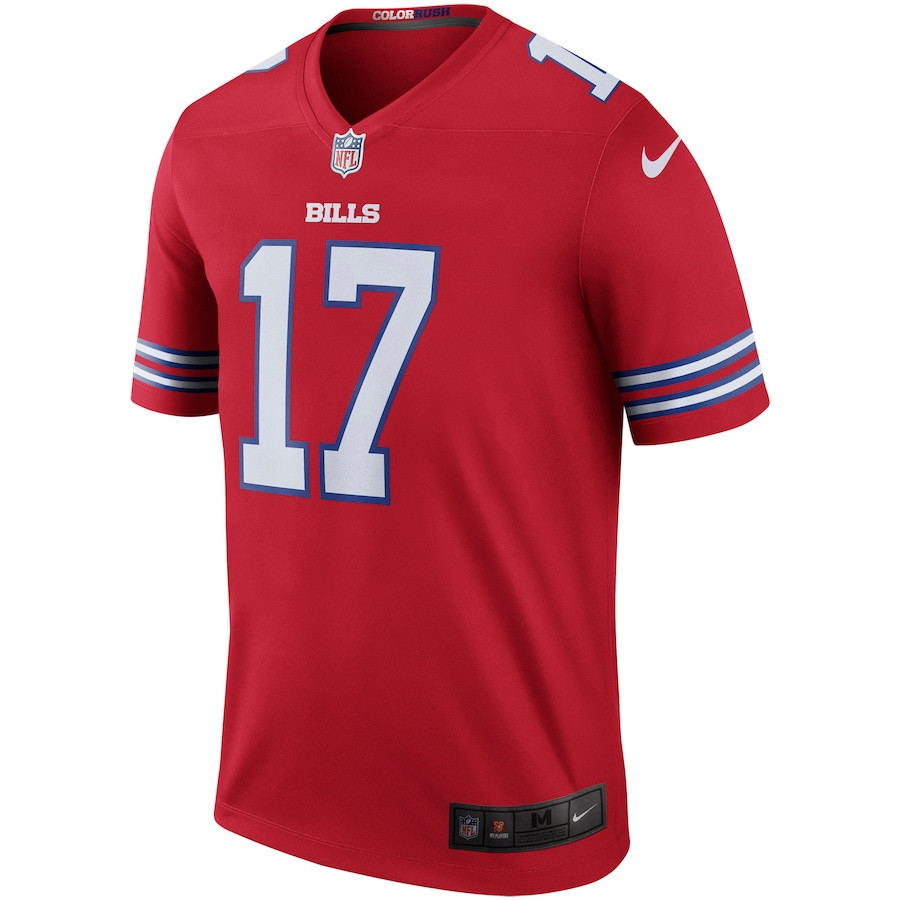 Josh Allen 17 Buffalo Bills Color Rush Legend Red NFL Jersey Men's