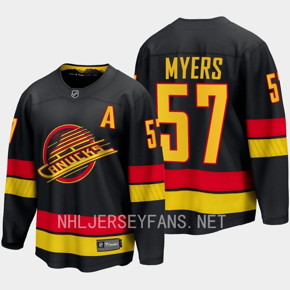 Vancouver Canucks Tyler Myers 57 2023-24 Alternate Breakaway Black NHL Jersey Men's