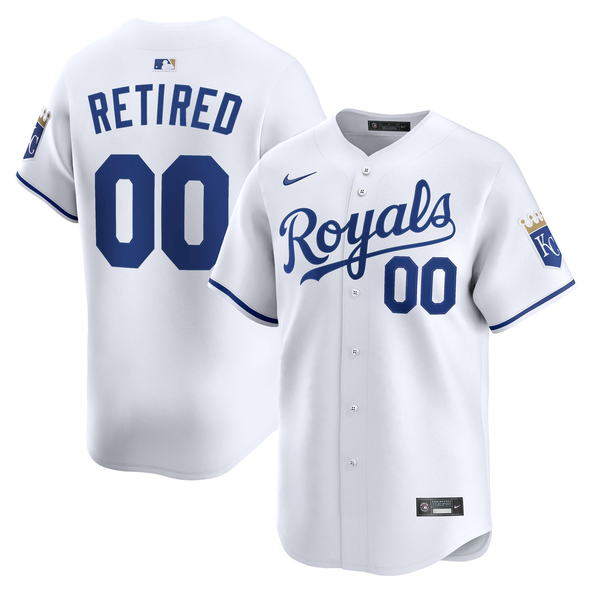 Kansas City Royals White Home Limited Pick-A-Player Retired Roster MLB Jersey Men's