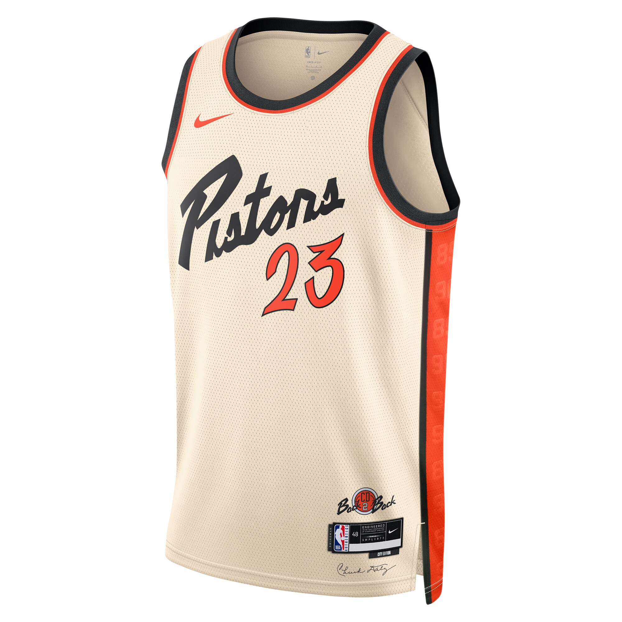 Camiseta City Edition Swingman de los Detroit Pistons 2024 Crema Jaden Ive Unisex NBA Jersey Unisex