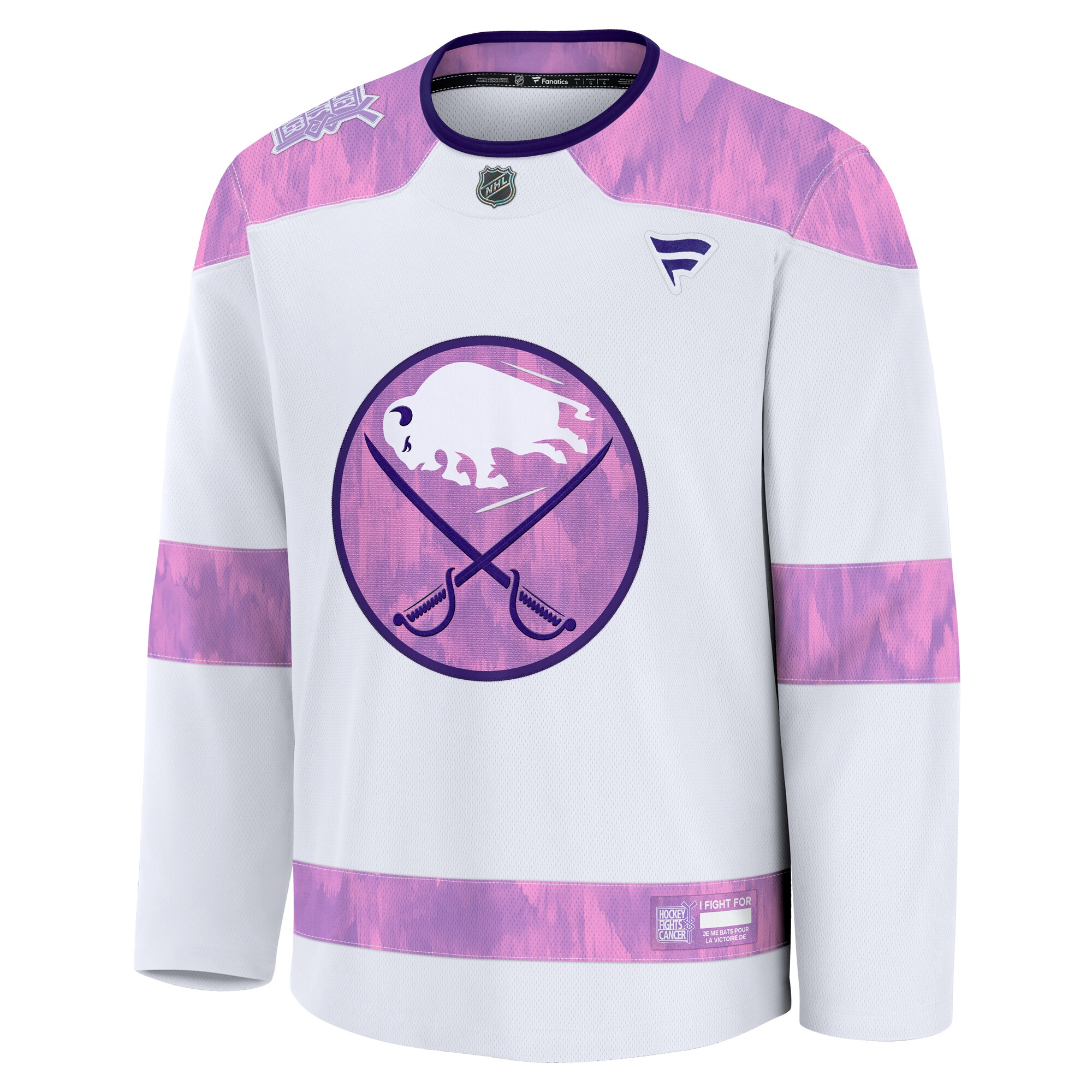 Buffalo Sabres White 2024 Fights Cancer Practice NHL Jersey Men's