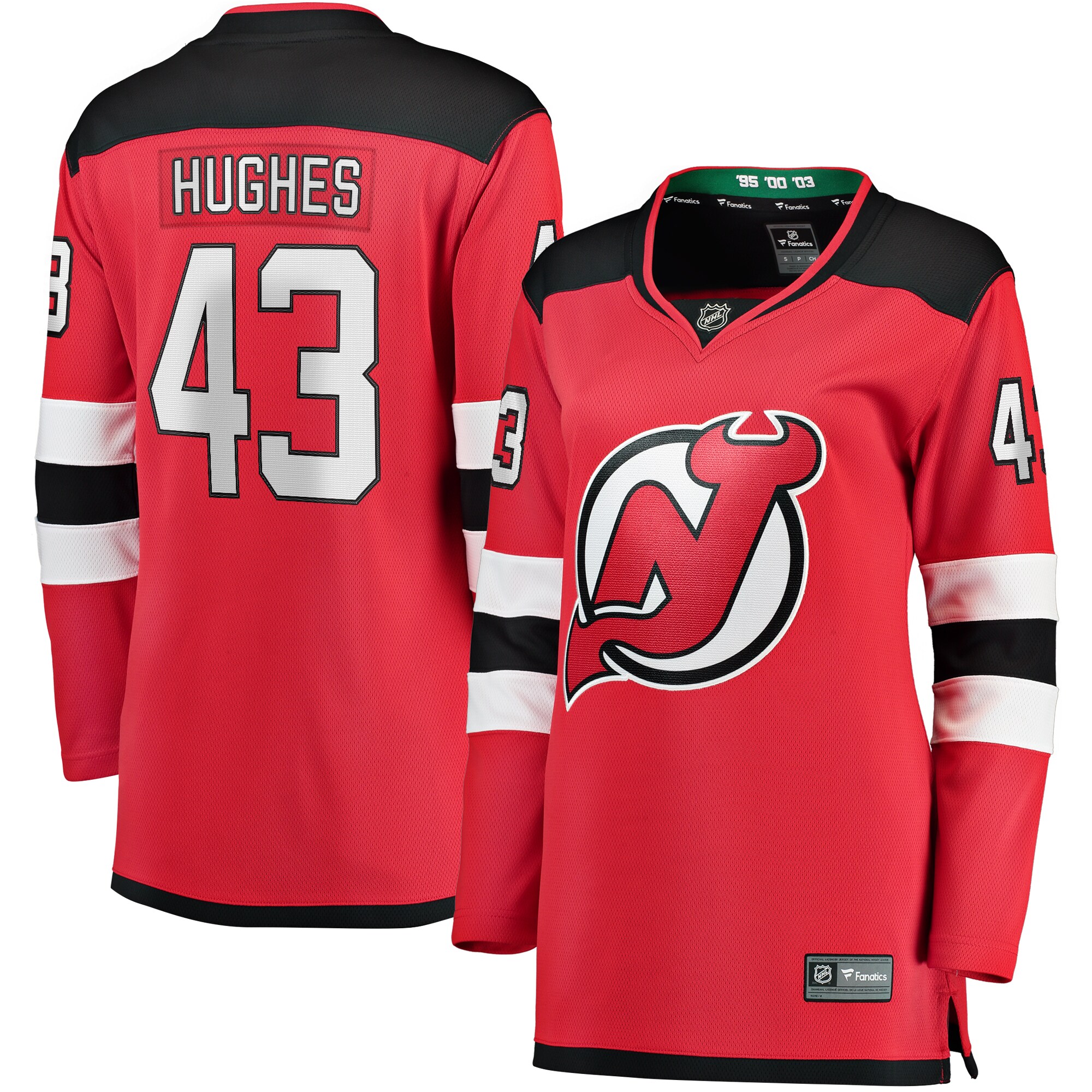 New Jersey Devils Luke Hughes Red Home Breakaway Player NHL Jersey Women's