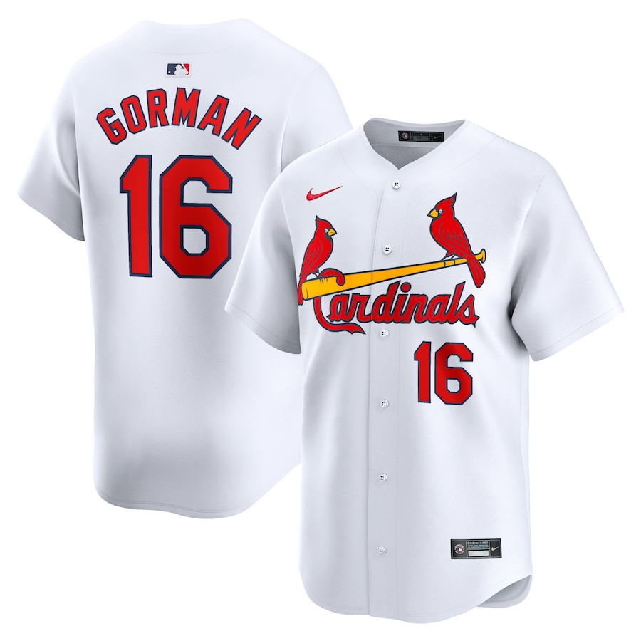 Nolan Gorman 16 St. Louis Cardinals Home Limited White MLB Jersey Men's