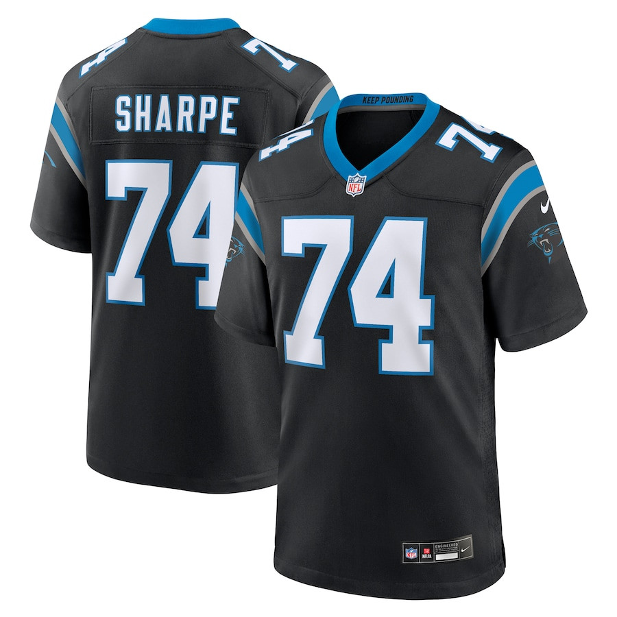 David Sharpe 74 Carolina Panthers Team Game Black NFL Jersey Men's