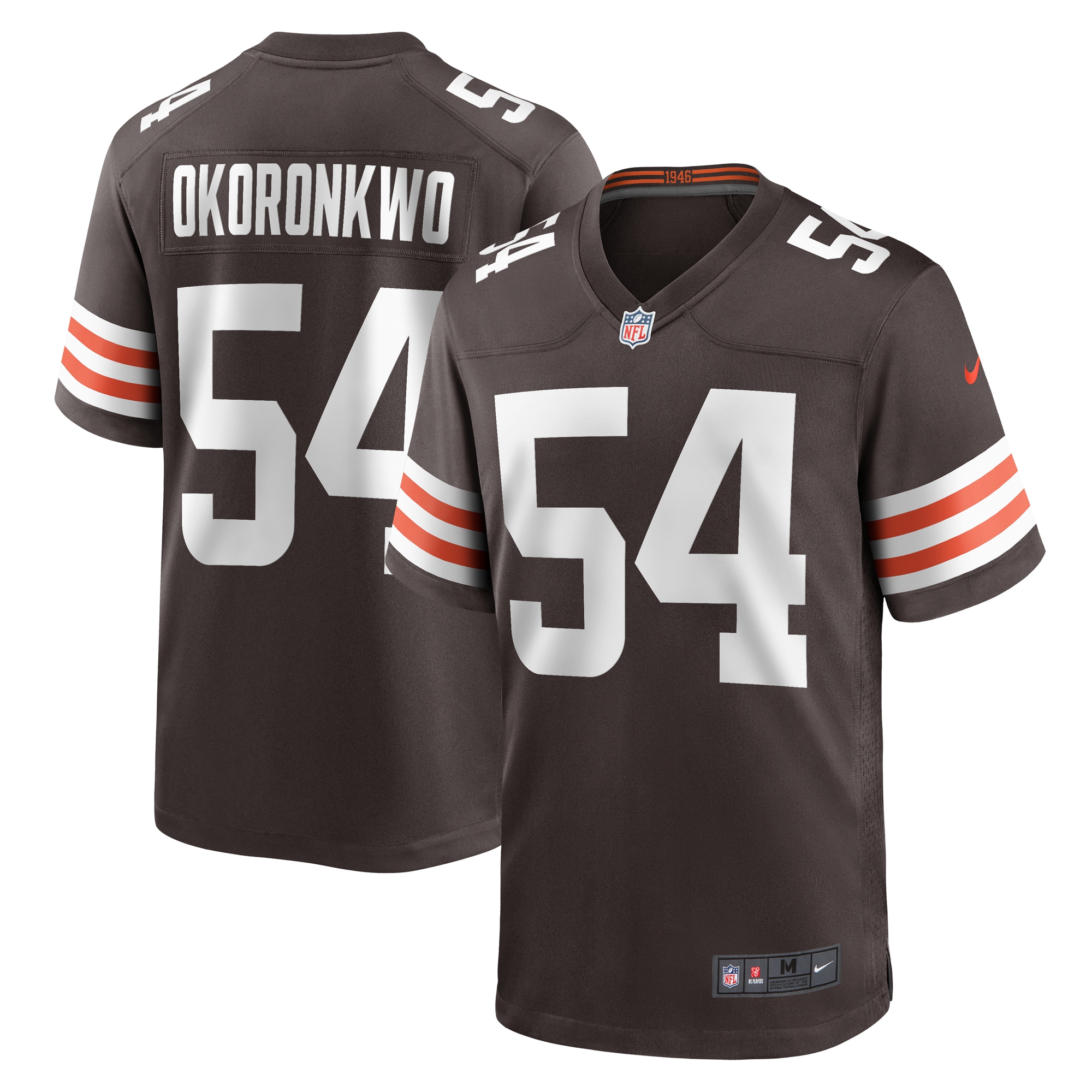 Cleveland Browns Ogbonnia Okoronkwo Brown Game Player NFL Jersey Men's