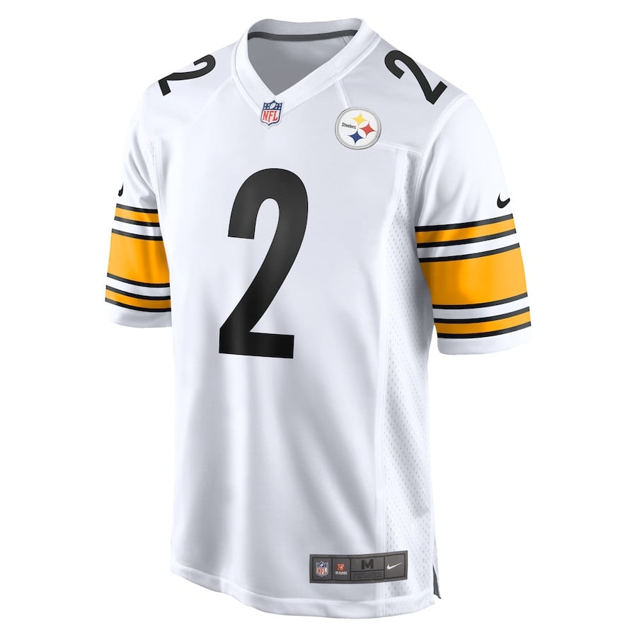 Justin Fields 2 Pittsburgh Steelers Game White NFL Jersey Men's