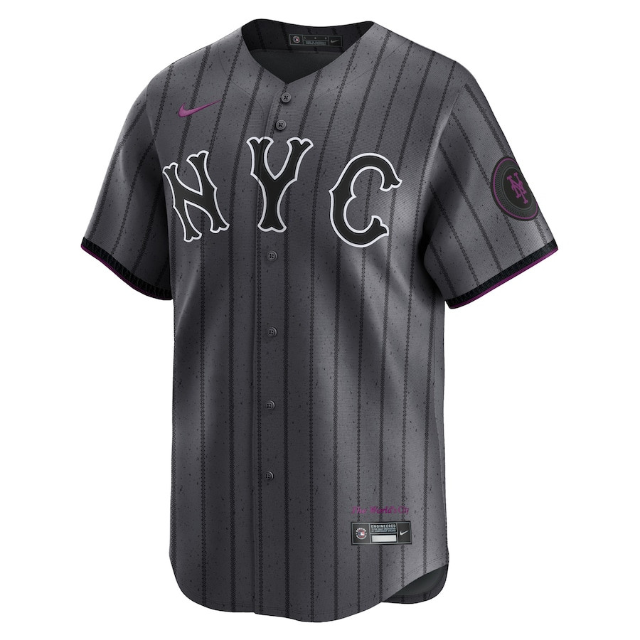 Francisco Lindor 12 New York Mets 2024 City Connect Limited Graphite MLB Jersey Men's
