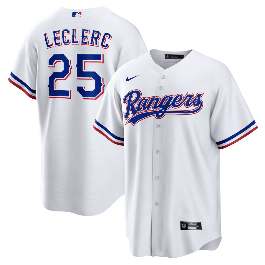 Jos? Leclerc 25 Texas Rangers Home White MLB Jersey Men's