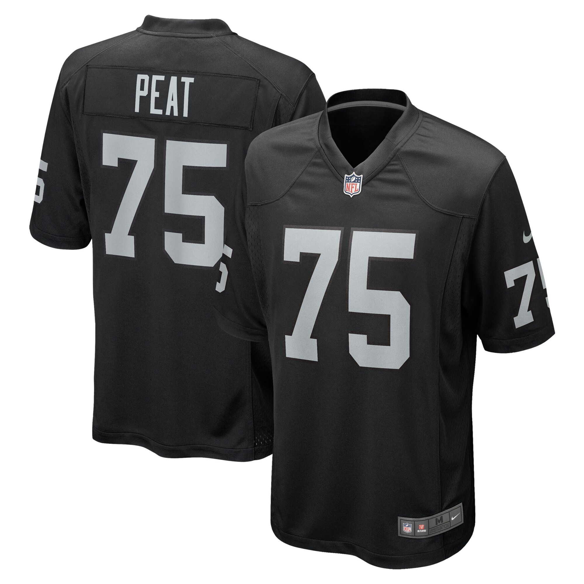Las Vegas Raiders Andrus Peat Black Team Game NFL Jersey Men's
