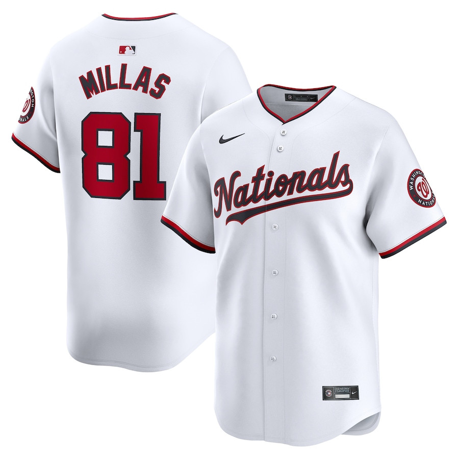 Drew Millas 81 Washington Nationals Home Limited Player White MLB Jersey Men's