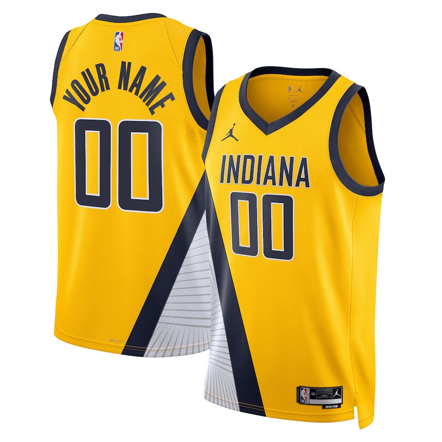 Indiana Pacers 2023/24 Statement Swingman Custom Gold NBA Jersey Men's