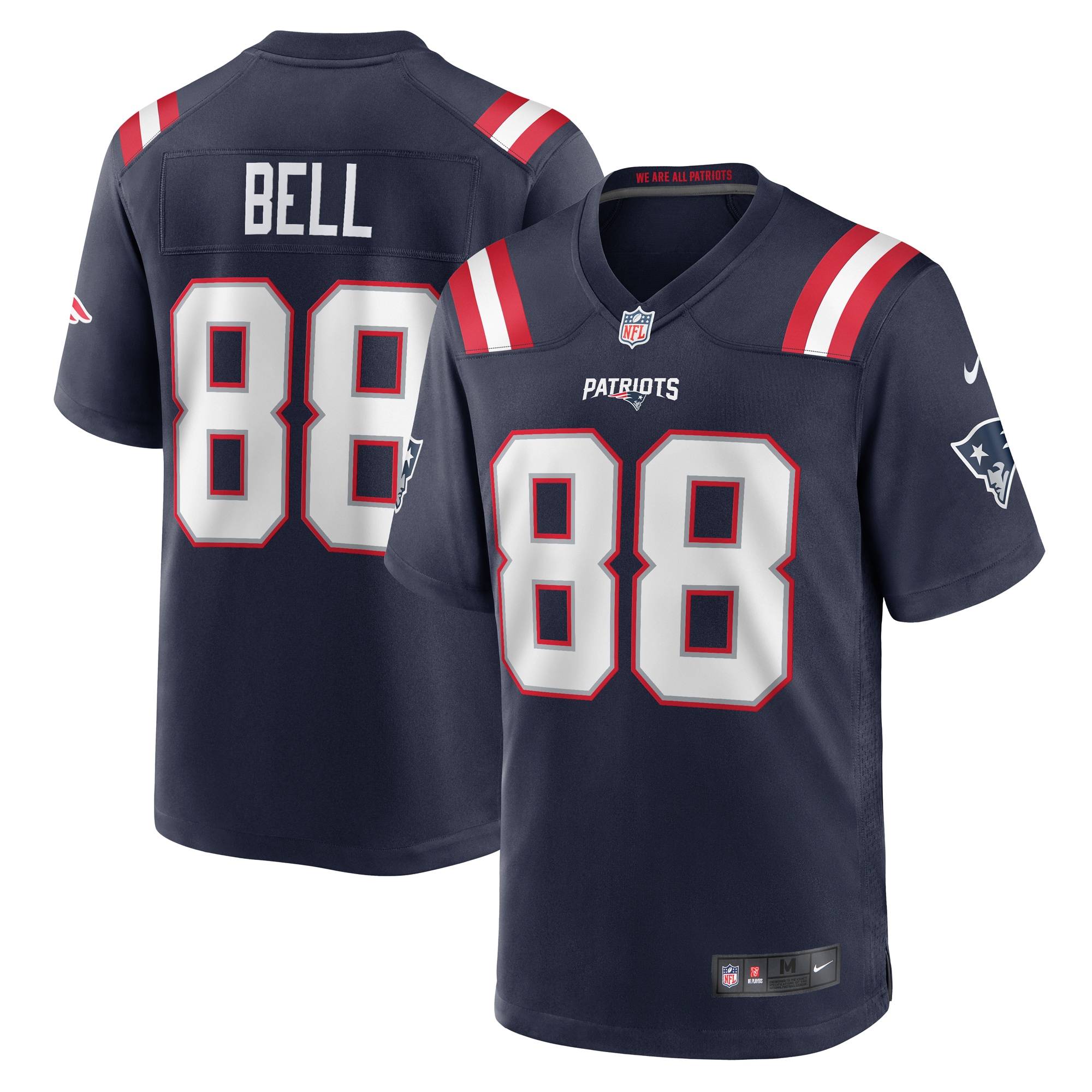 New England Patriots Jaheim Bell Navy Game NFL Jersey Men's