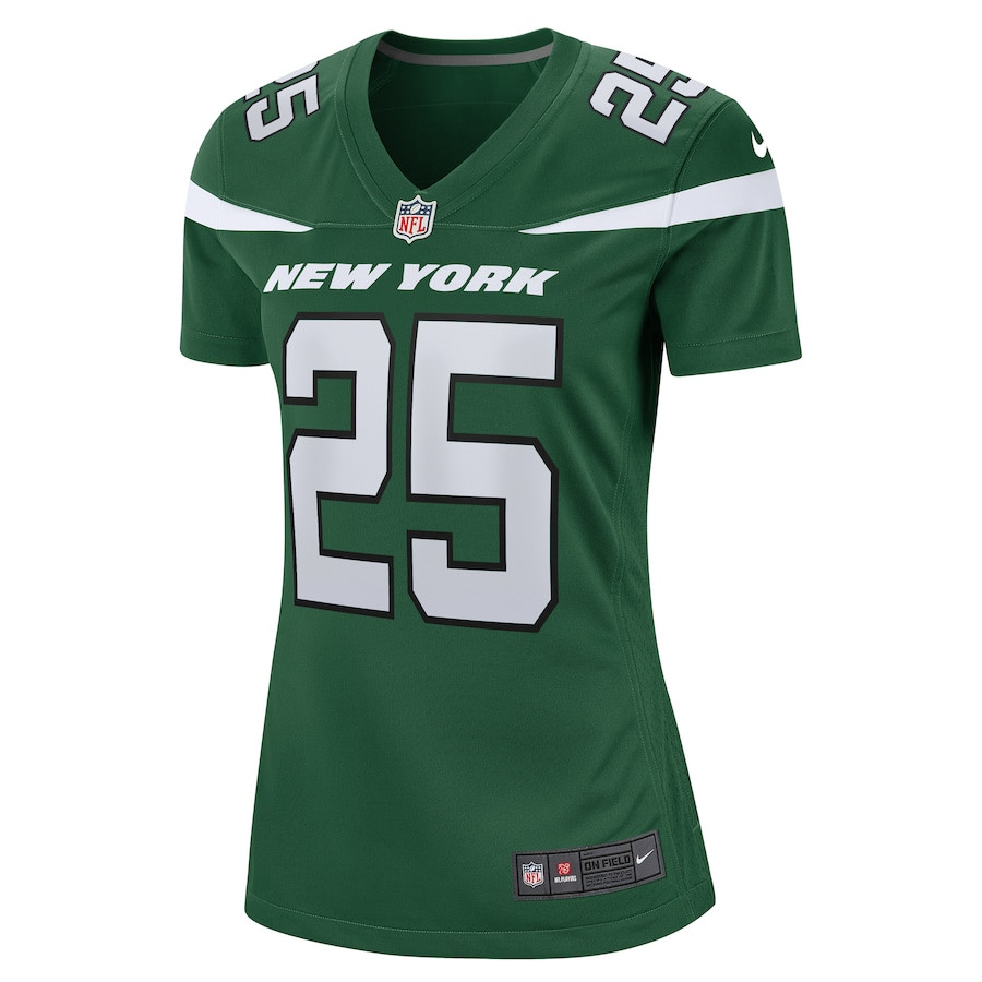 Israel Abanikanda 25 New York Jets Game Gotham Green NFL Jersey Women's