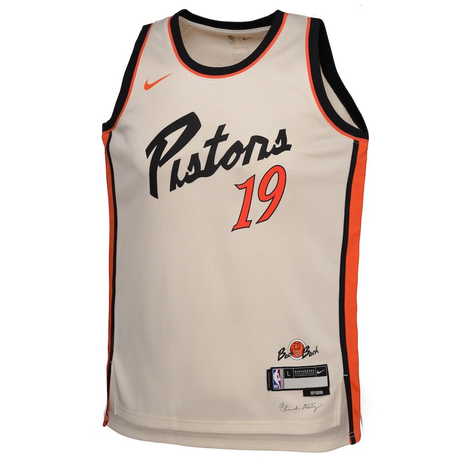 Simone Fontecchio 19 Detroit Pistons 2024/25 Swingman Playe City Edition Cream NBA Jersey Youth