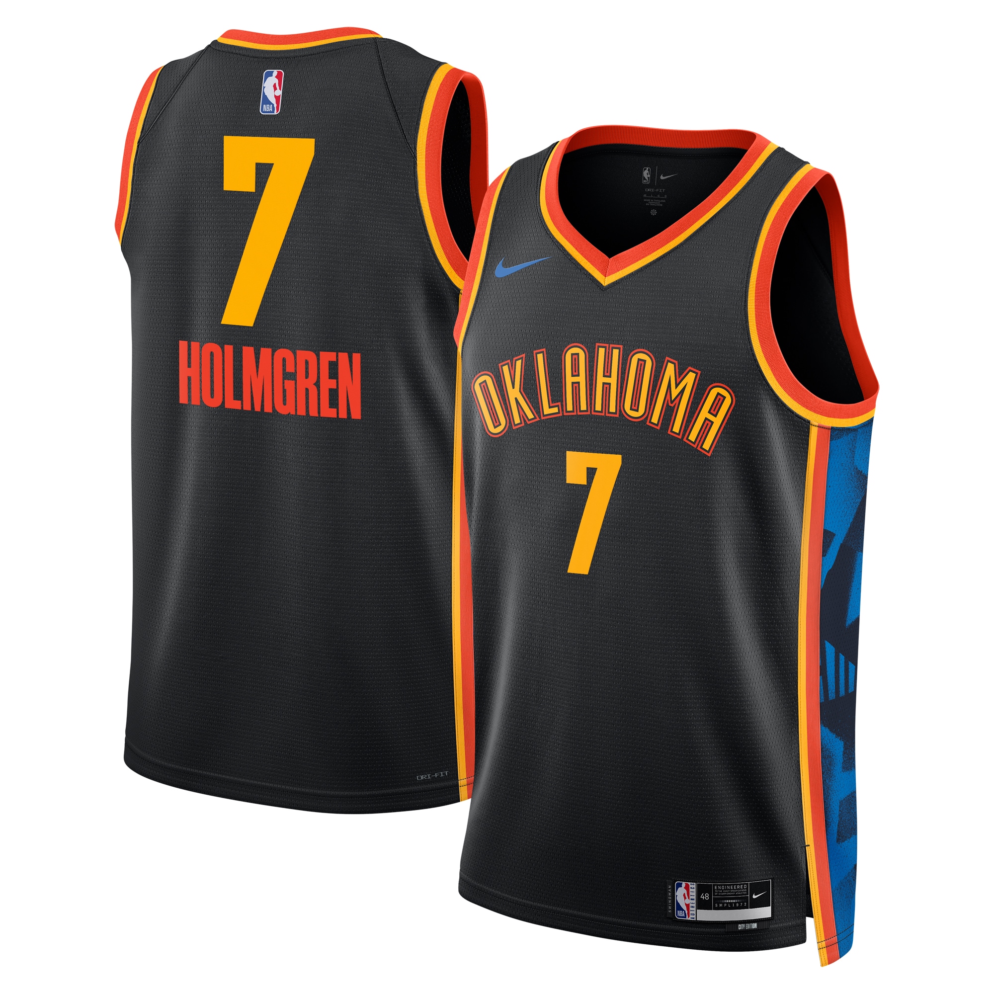 Oklahoma City Thunder City Edition Swingman 2024 Black Chet Holmgre Unisex NBA Jersey Unisex