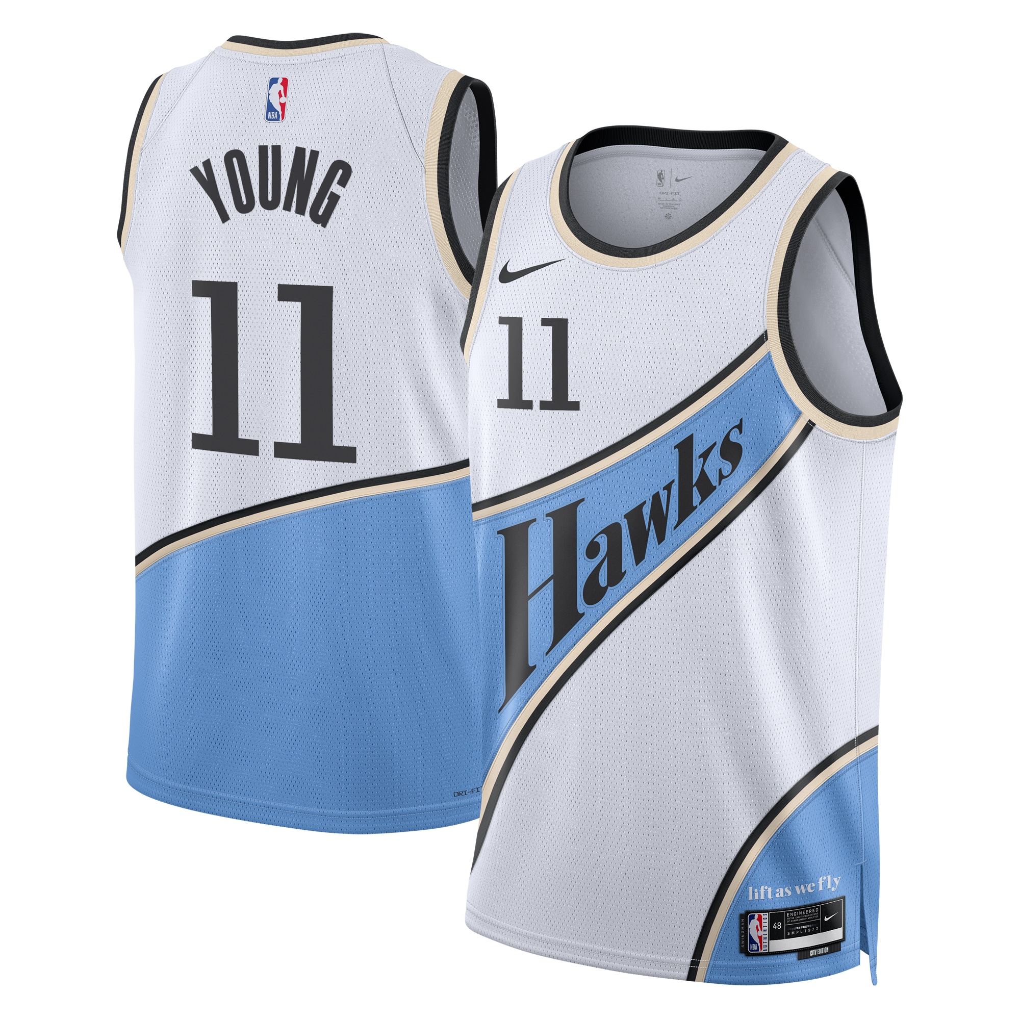 Camiseta City Edition Swingman de los Atlanta Hawks 2024 Blanca Trae Youn Unisex NBA Jersey Unisex