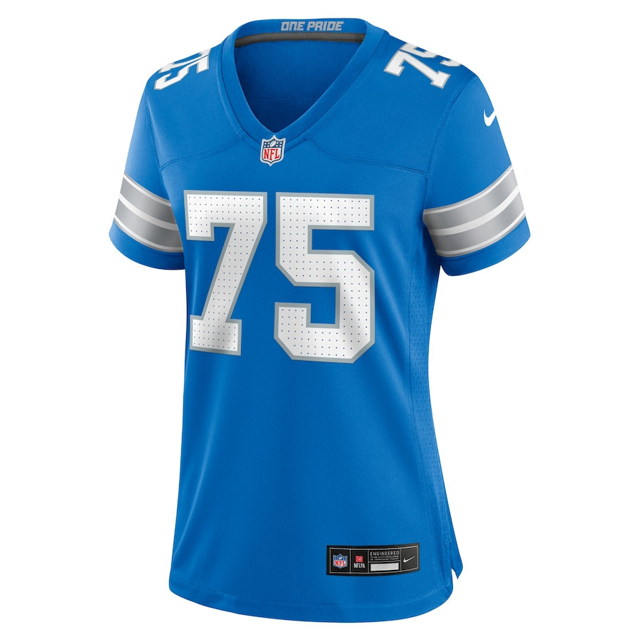 Colby Sorsdal 75 Detroit Lions Team Game Blue NFL Jersey Women's