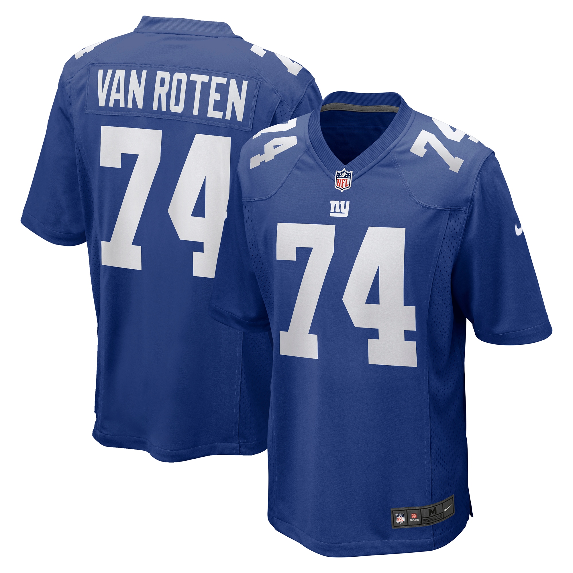 New York Giants Greg Van Roten Royal Team Game NFL Jersey Men's