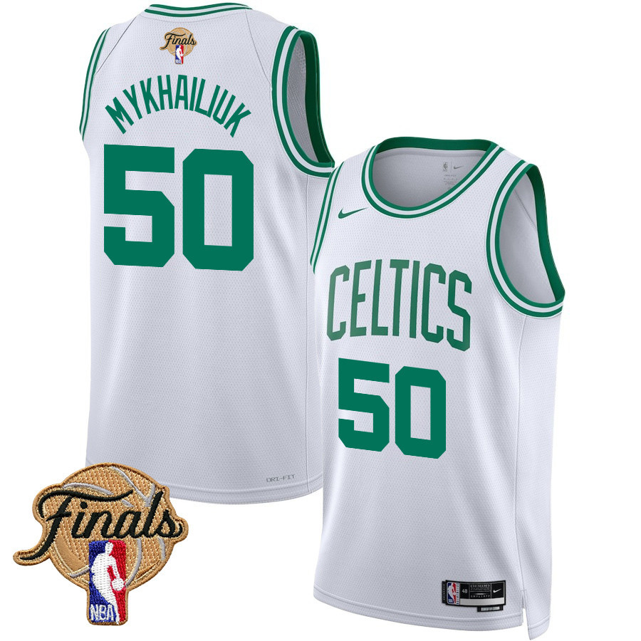 Svi Mykhailiuk 50 Boston Celtics 2024 FINALS PATCH Swingman Association Editio White NBA Jersey Men's
