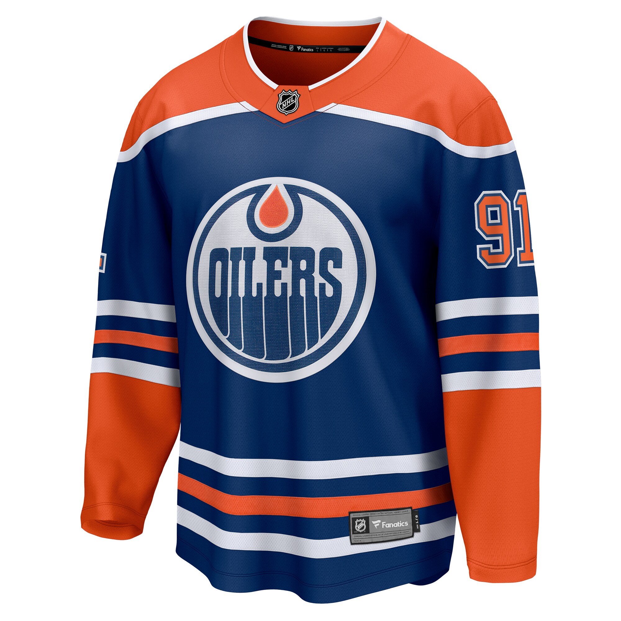 Edmonton Oilers Evander Kane Royal Home Breakaway Player NHL Jersey Men's