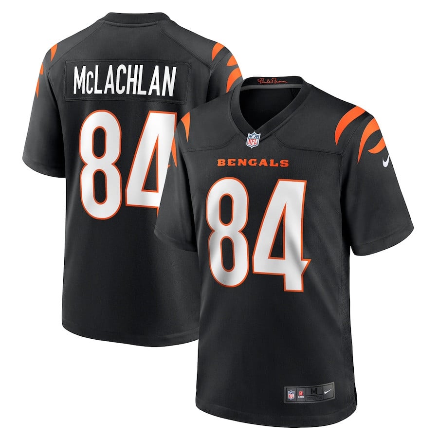 Tanner McLachlan 84 Cincinnati Bengals Game Black NFL Jersey Men's