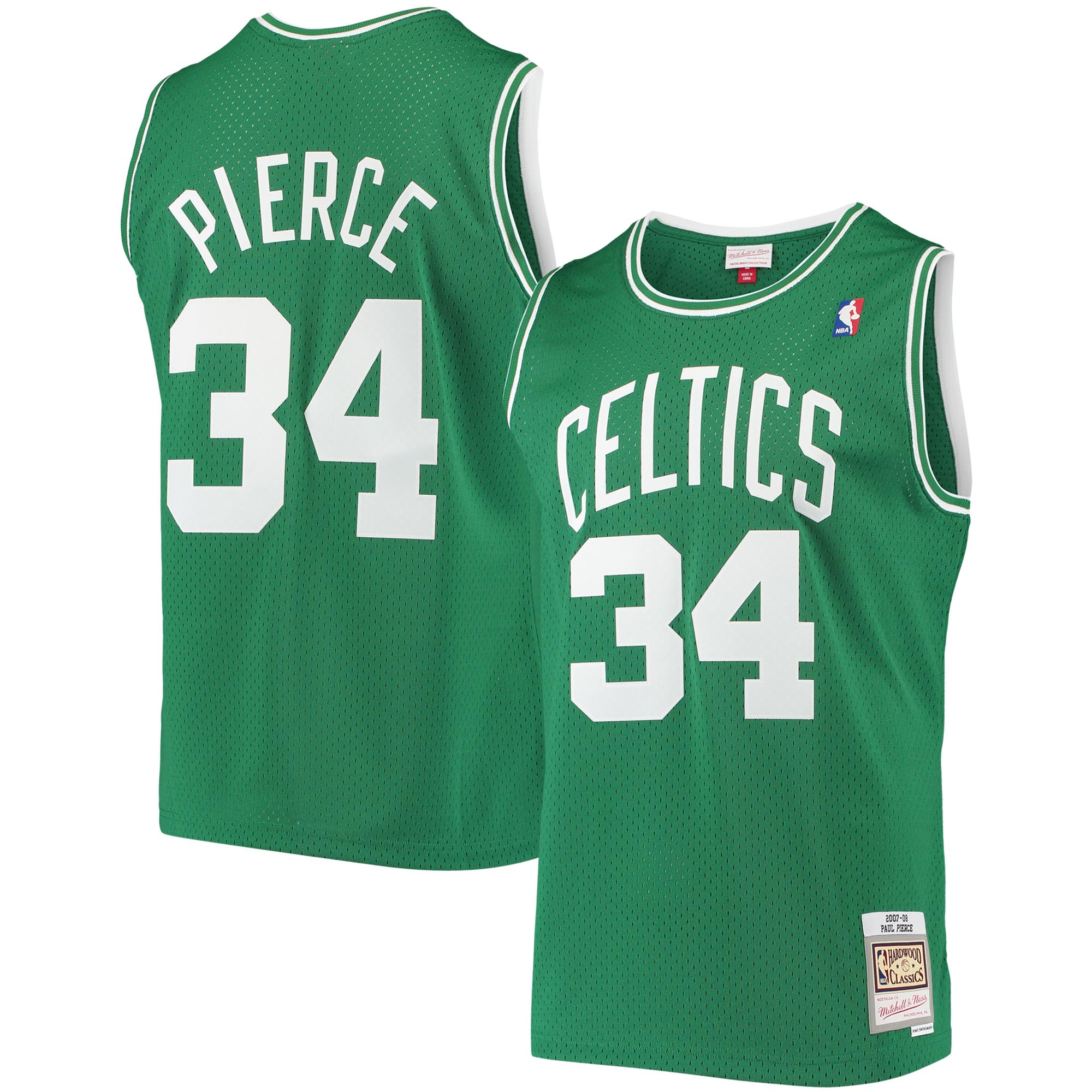 Mitchell Ness Paul Pierce Kelly Green Boston Celtics 2007-08 Hardwood Classics Swingman NBA Jersey Men's