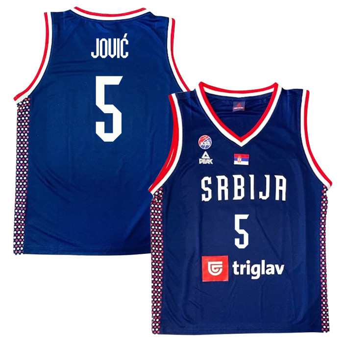 Nikola Jovic 5 Serbia Unisex 2024 Swingman Player Navy NBA Jersey Unisex