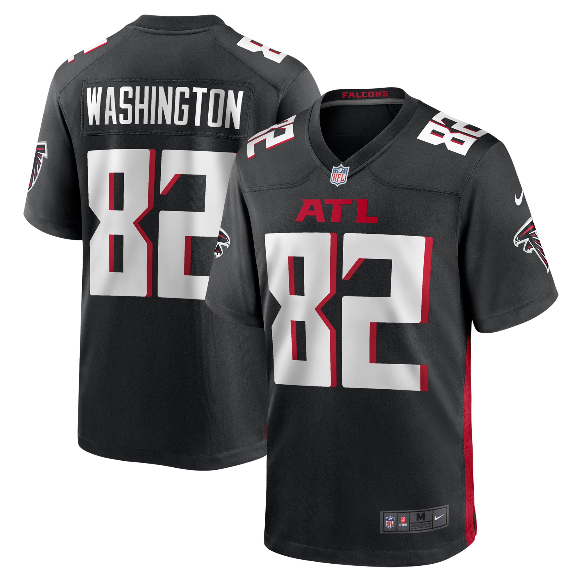 Atlanta Falcons Casey Washington Black Team Game NFL Jersey Men's