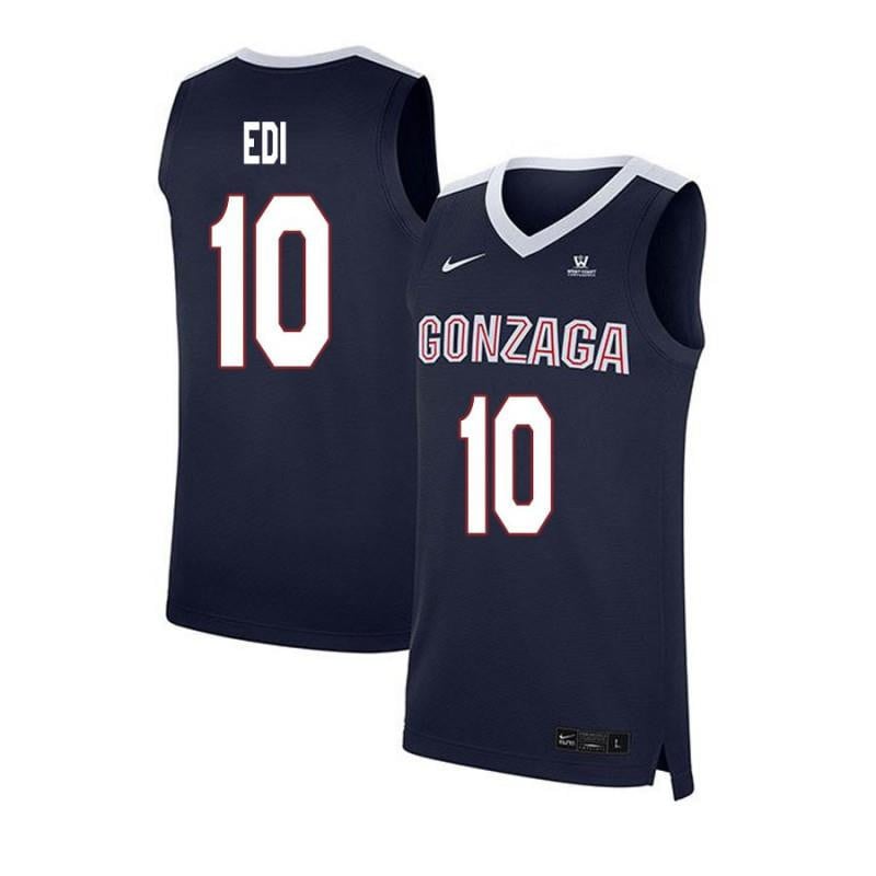 10 Guy Edi Navy Elite Gonzaga Bulldogs NCAA Jersey Men's