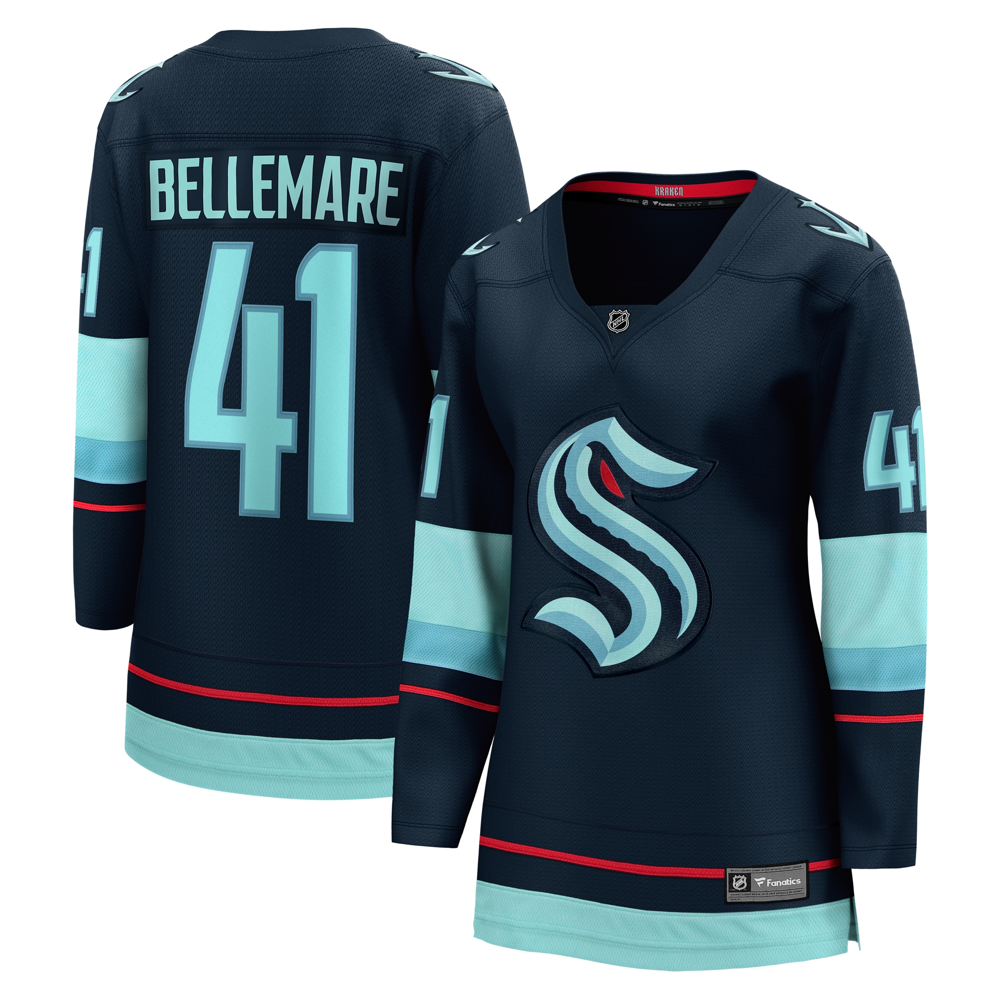 Seattle Kraken Pierre-Edouard Bellemare Deep Sea Blue Home Breakaway Player NHL Jersey Women's